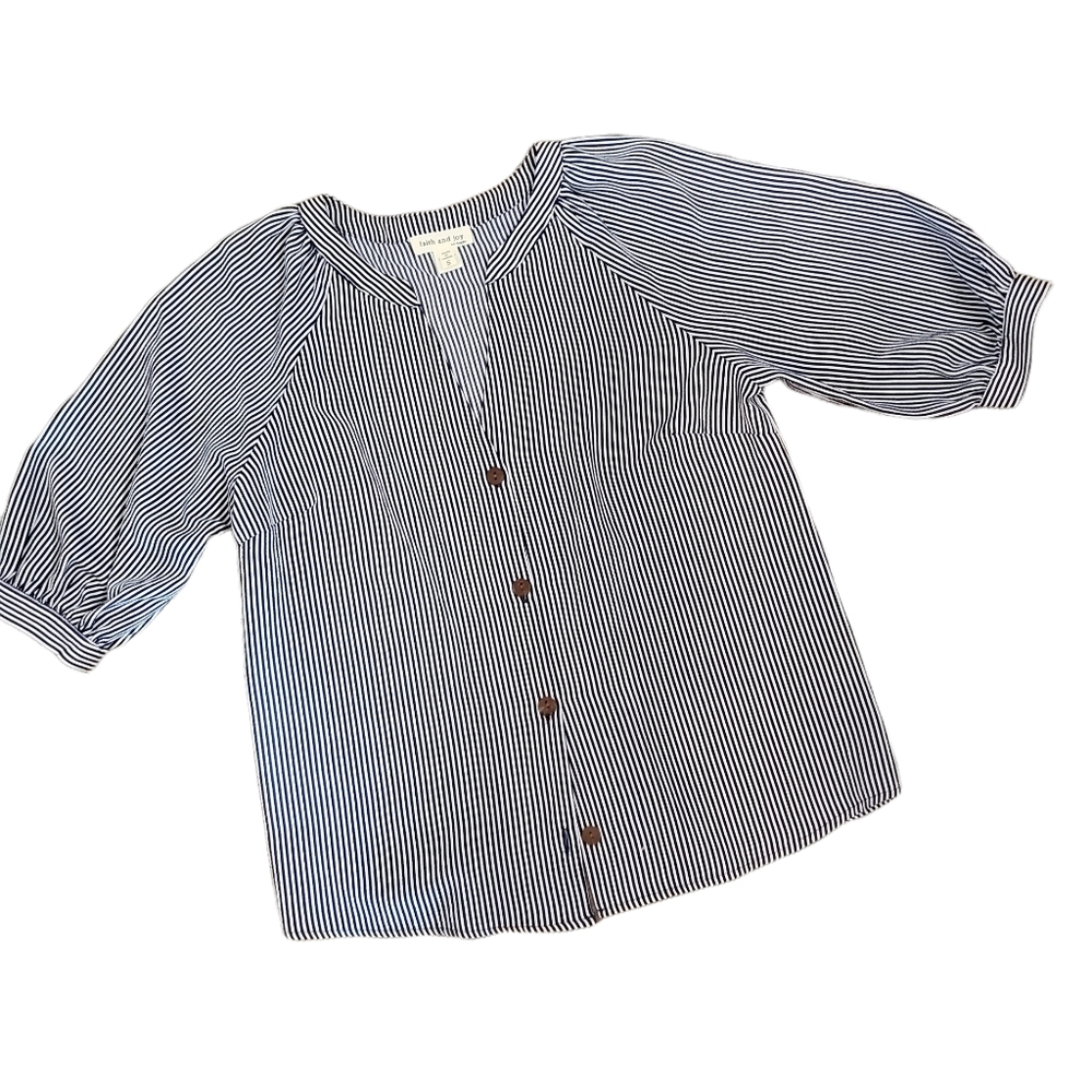 Blouse, Trendy stripe Blue & White Stripe. Faith & Joy